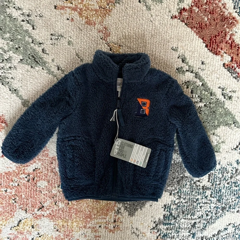 New RARE Bucknell Bison University 6-12 M Baby Fleece Zip Jacket Garb Team 96